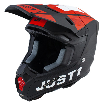 Шлем кроссовый JUST1 J22 Carbon Adrenaline  (красный/белый матовый, M, 1560035-880-8578)