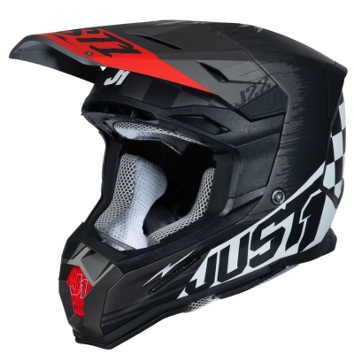 Шлем кроссовый JUST1 J22 F FLAGMAN (черный/белый/красный, M, 1560035-880-3813)