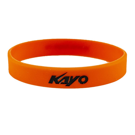 Браслет силиконовый KAYO (черный текст) (10шт) (оранжевый, , 020389-803-3442)