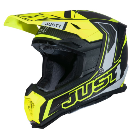 Шлем кроссовый JUST1 J22 Carbon Fluo (карбон/Hi-Viz желтый/матовый, 2XL, 1560035-880-4914)