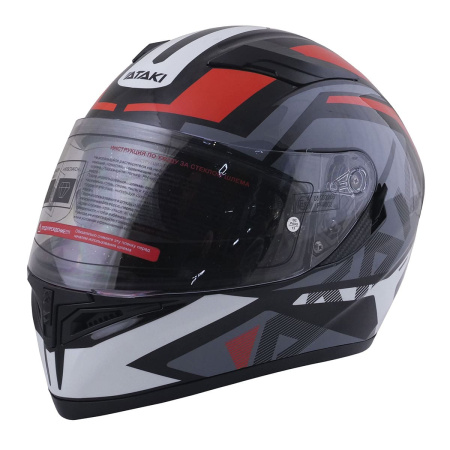 Шлем интеграл ATAKI JK316 Route (серый/красный/глянцевый, M, 020229-825-8558)